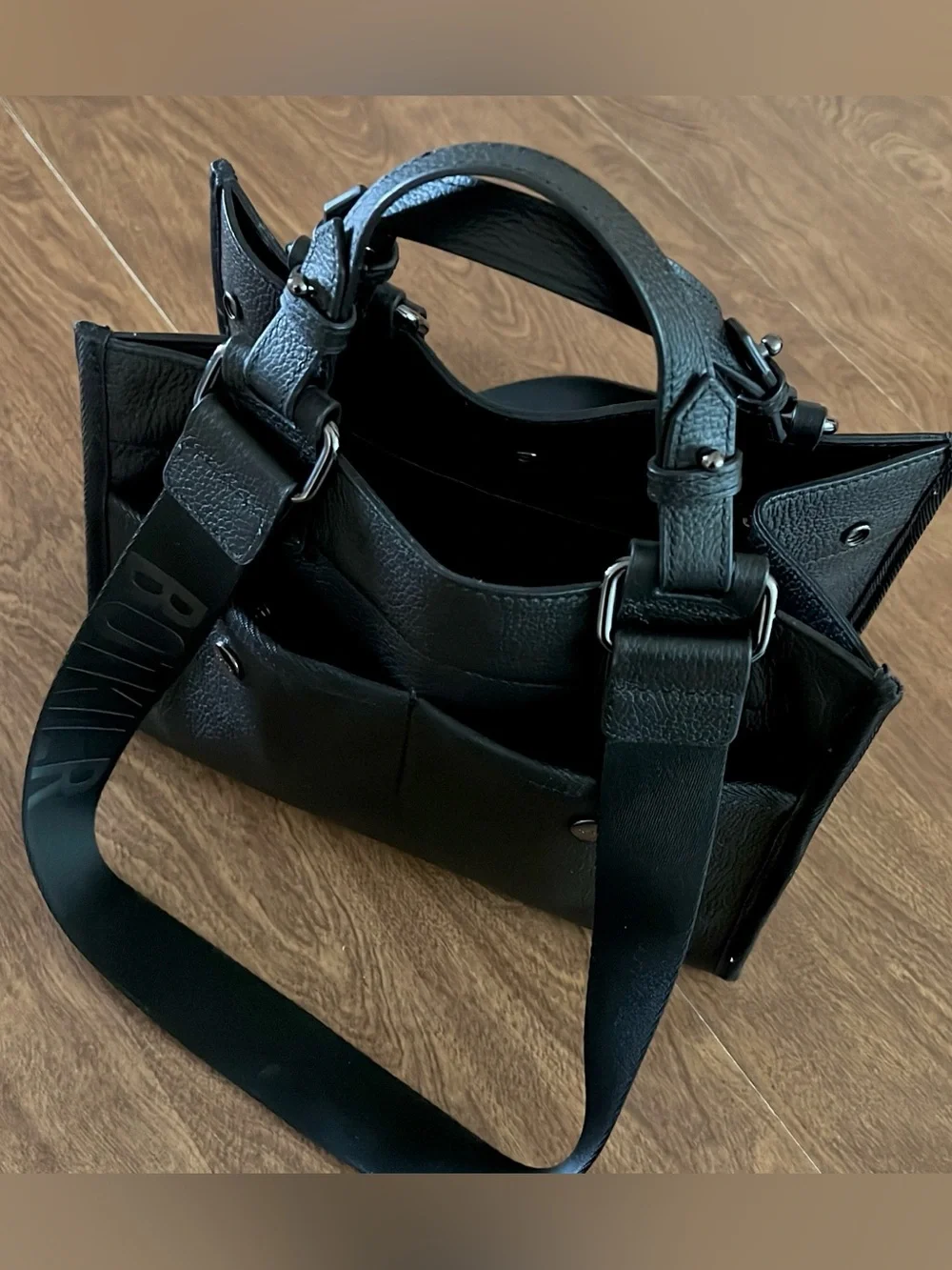 Botkier New York Women’s Black Leather Bedford Bite Size Structured Leather Tote